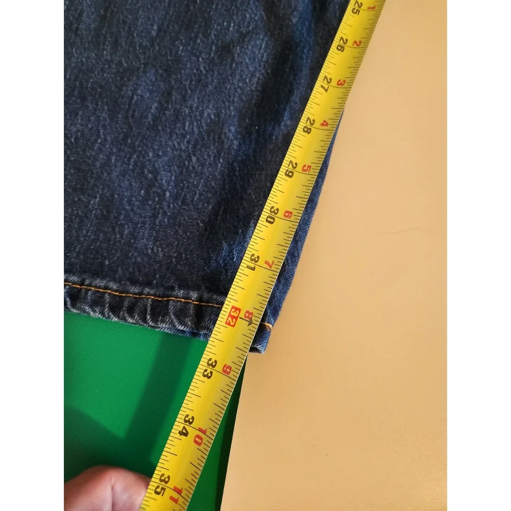 Levi's 502 Regular Taper Jeans Mens 38x32 Dark Wash Blue Stretch Denim